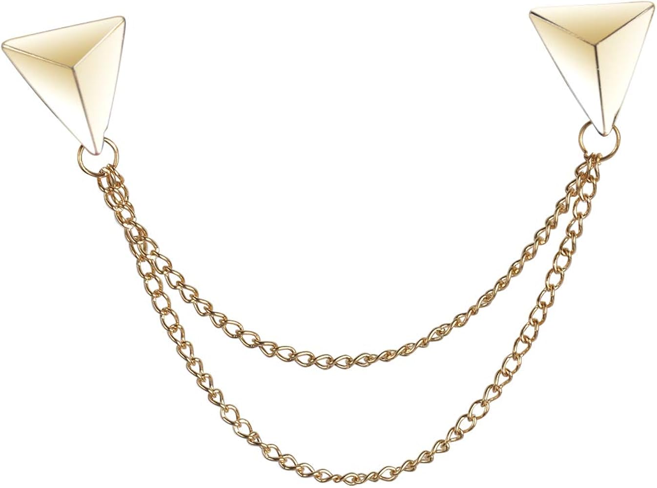 Amazon | LKXHarleyaスタッドダブルチェーンブローチピン、タッセル