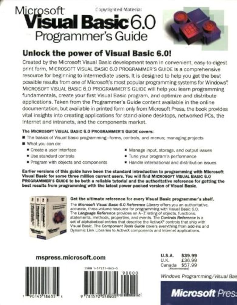 Microsoft Visual Basic 6.0 Programmer's Guide: 9781572318632