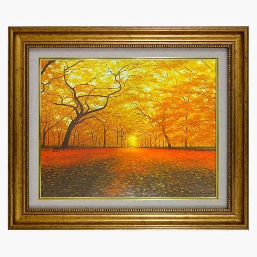 冬の風景 油彩画 金色額縁【尾崎菊信？】 冬の風景 油彩画 金色額縁