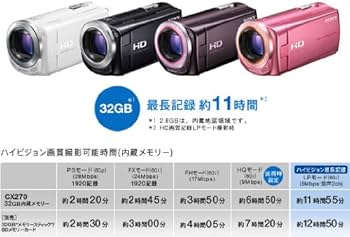 Amazon | SONY HDビデオカメラ Handycam CX270V ボルドーブラウン HDR