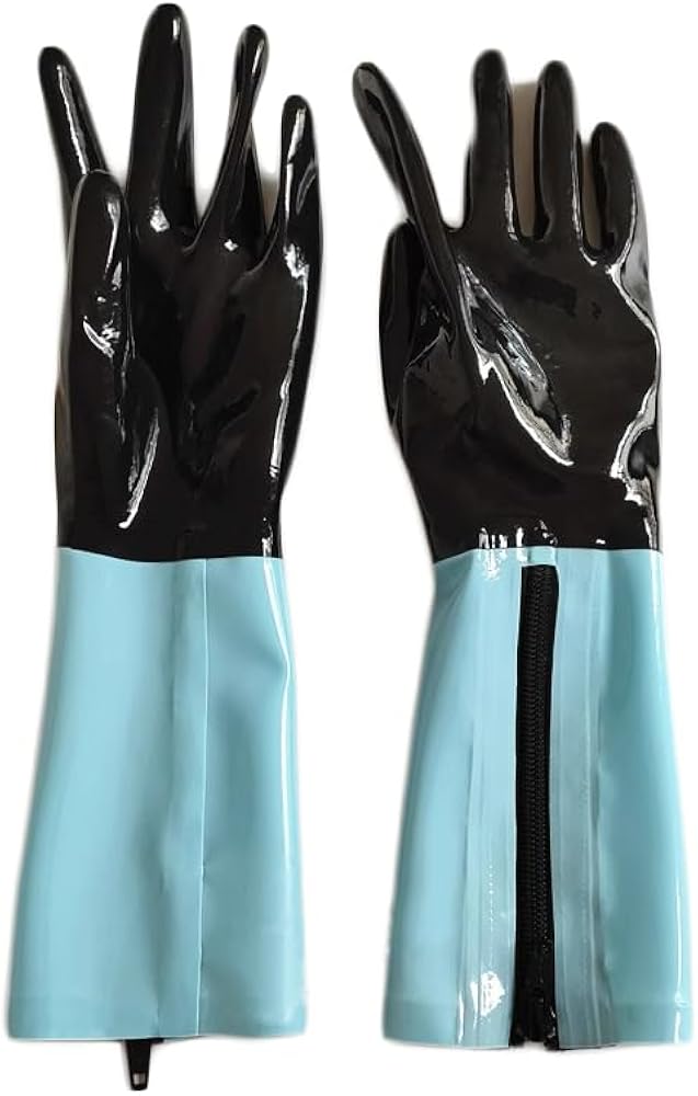 Amazon.co.jp: [UpdateClassic] ラバー 手袋 ジップ付き ロング