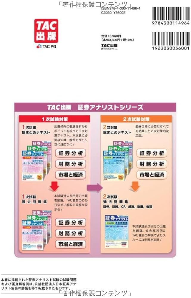 証券アナリスト 1次試験過去問題集 科目(3) 市場と経済の分析/数量分析