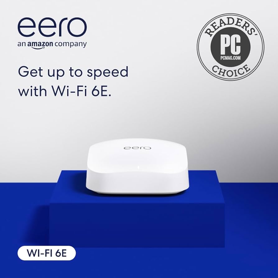 Amazon eero Pro 6E tri-band mesh Wi-Fi 6E router, with built-in