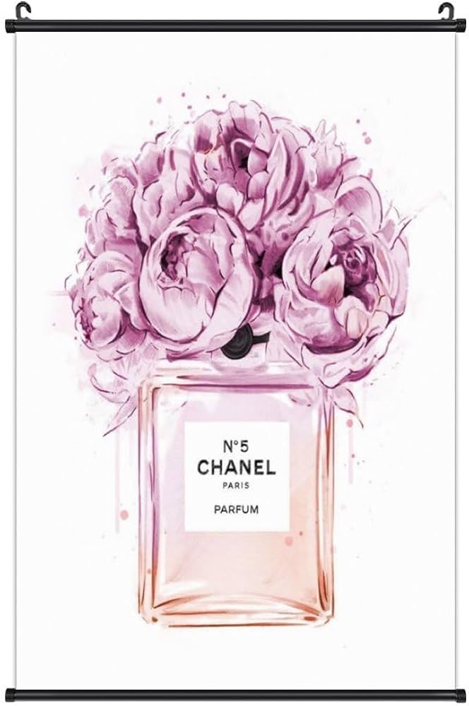 Amazon.co.jp: シャネルNo.5とピオニーの華やかなアートポスター