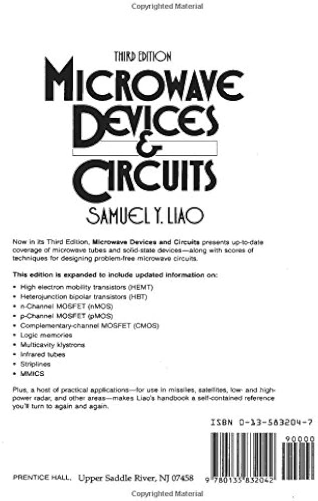 Microwave Devices and Circuits: Liao, Samuel Y.: 9780135832042