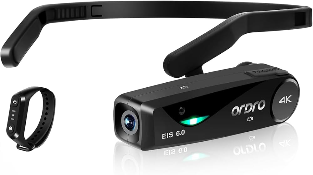 Amazon | Ordro EP6 PLUS 4K Vlog カメラ ウェアラブル式 ビデオカメラ