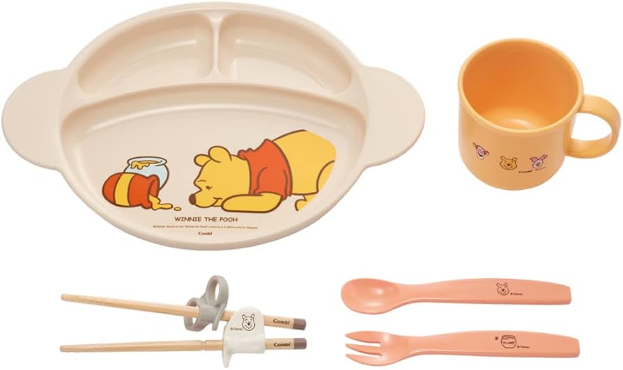 Amazon.co.jp: コンビ くまのプーさん じぶんでたべるセット 5点セット