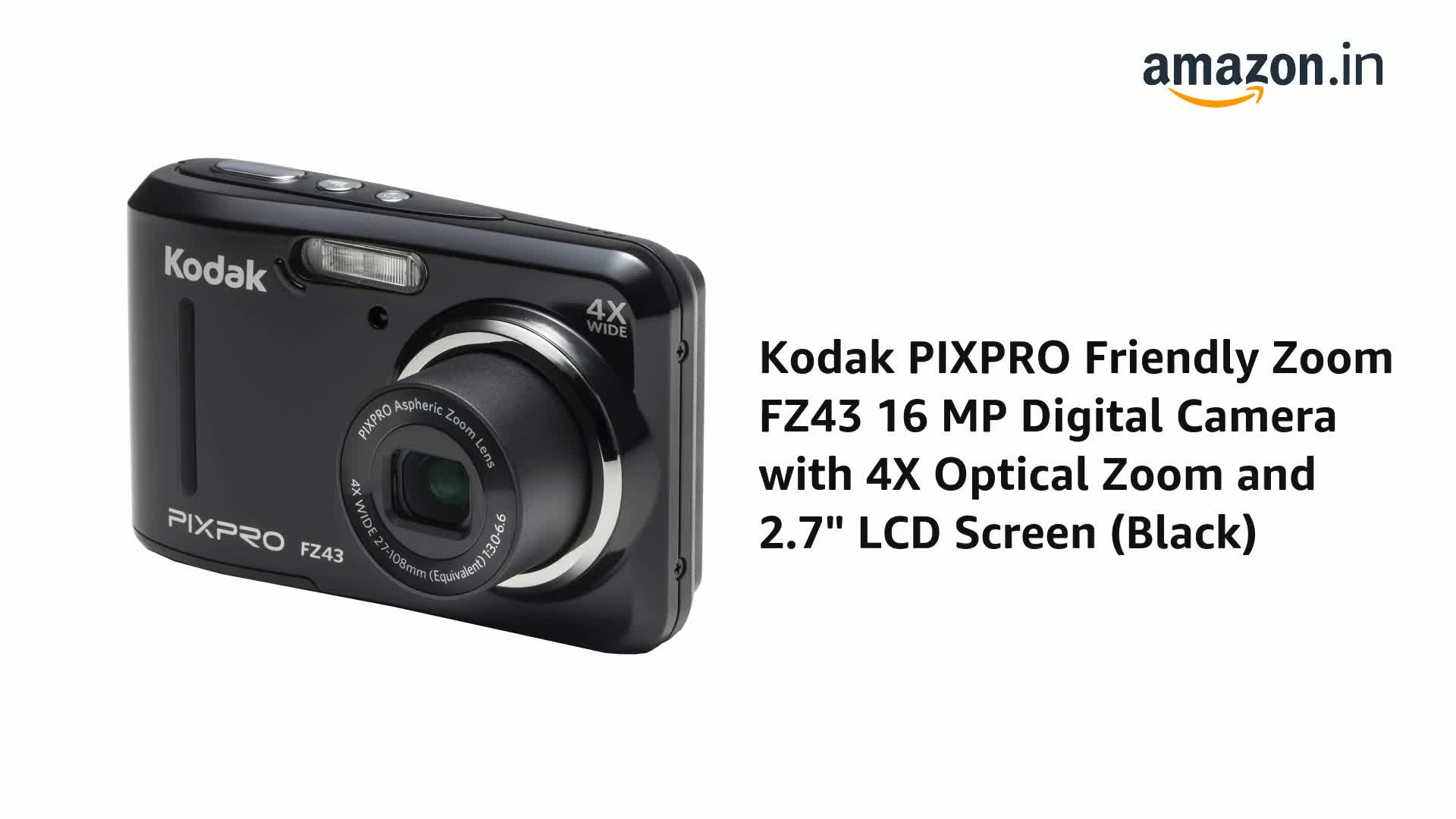 Buy Kodak PIXPRO Friendly Zoom FZ43 16 MP Digital Camera with 4X