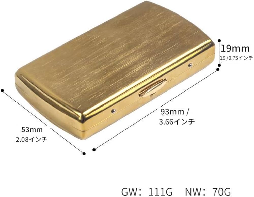 Amazon | GLYUGHI シガレット ケース - 純真鍮、ビンテージ スタイル