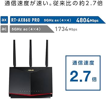 Amazon | ASUS WiFi RT-AX86U Pro 無線 ルーター 最新規格WiFi6 4804+