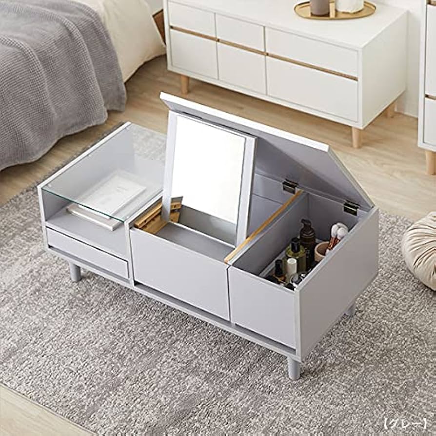 Amazon｜LOWYA ロウヤ 【半完成品】 ローテーブル ドレッサー 引き出し