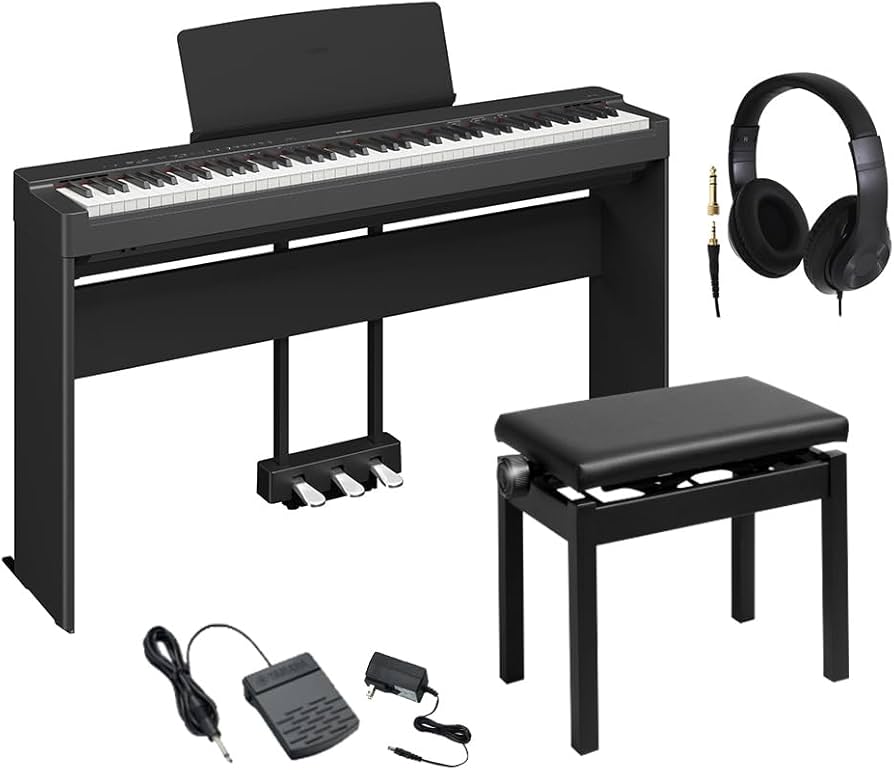 Amazon | ヤマハ P-225B 電子ピアノ 専用スタンド・高低自在椅子・3本