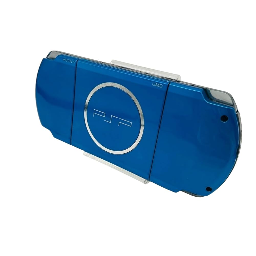 PSP-3000 ブルー 裏蓋無しジンオウガ ストラップ、メモリースティック