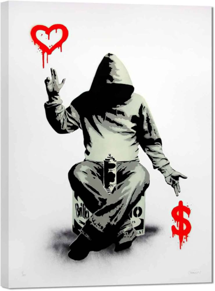 Amazon.co.jp: バンクシー 愛とお金 ポスター アートパネル キャンバス