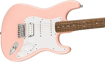 Amazon | Squier by Fender Bullet Stratocaster HT HSS Shell Pink