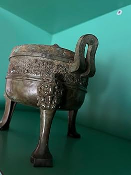 Amazon.co.jp: 中国明朝三足鼎青銅器骨董古美術アンティーク江戸青磁