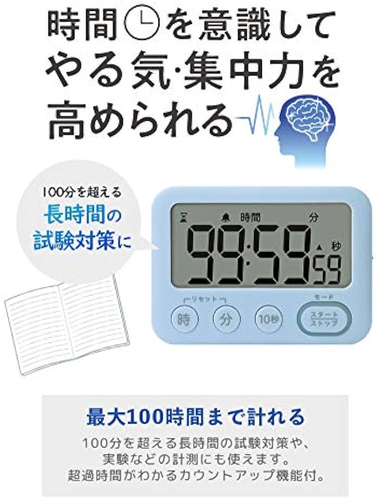 Amazon｜[hauhau] タイマー 勉強 デジタル トキ・サポ 100時間タイマー