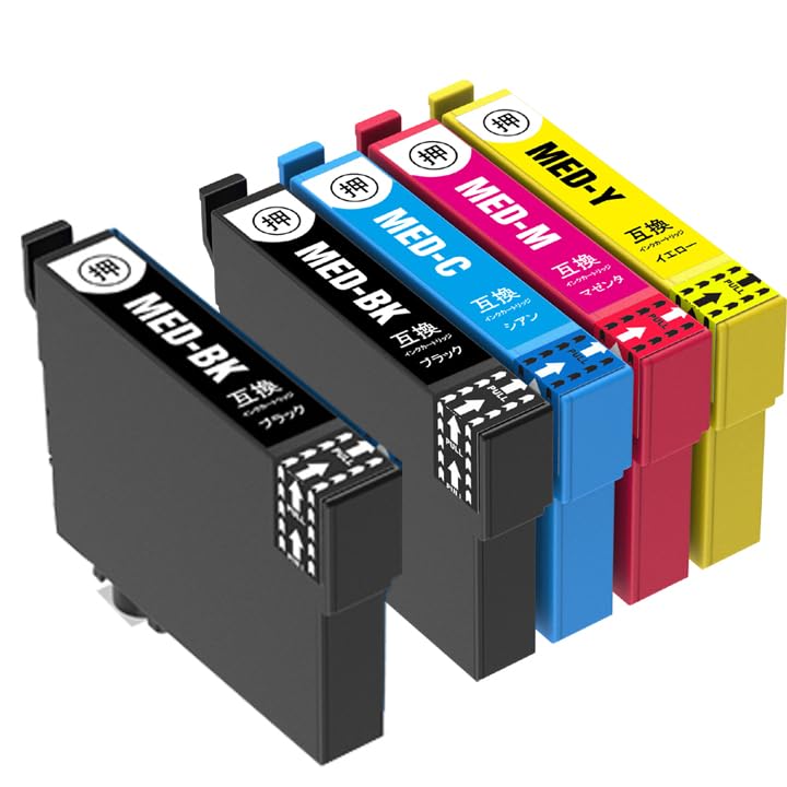 Amazon.co.jp: エプソン プリンターインク MED 4色セット+黒1本
