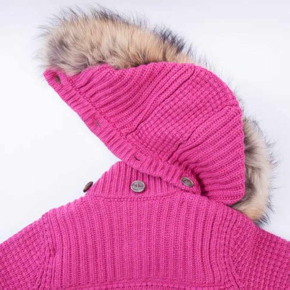 Amazon | [バーク] レディース ファー付き ニットダッフルコート