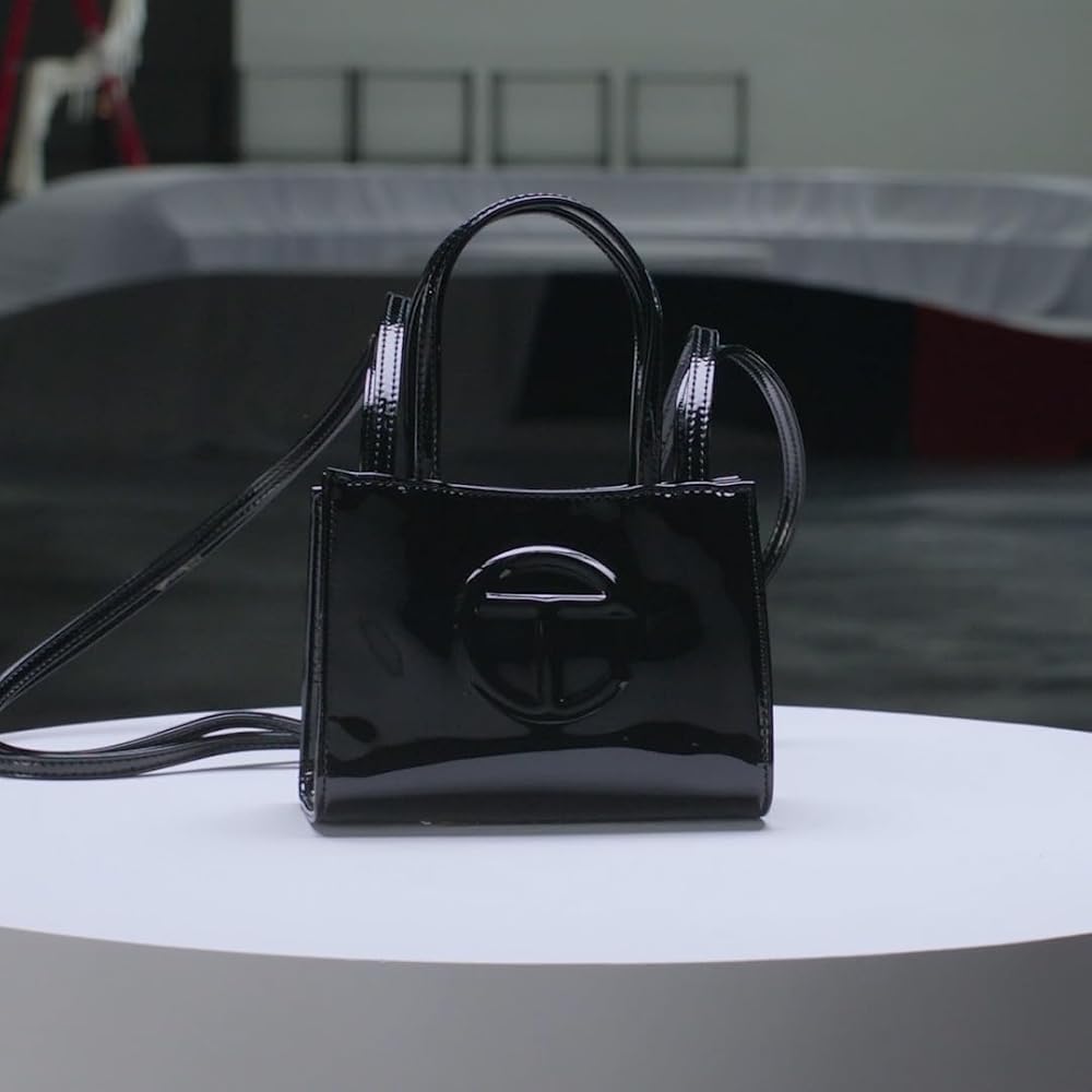 Amazon.com: TELFAR Small Shopping Bag - Black Patent : Clothing