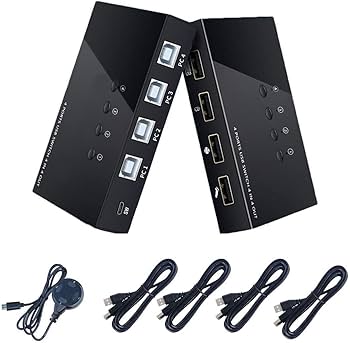 Amazon.co.jp: USB2.0切替器 4入力4出力 USB切替器+ハブ 4台用