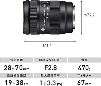 Sigma 28-70mm F/2.8 DG DN Full Frame Lens for Sony E Mount (Mirror