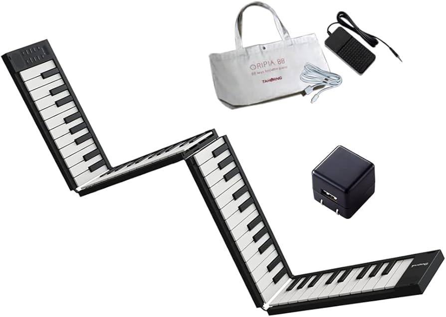Amazon | 折りたたみ式 電子ピアノ ORIPIA88 BK USB充電器付き MIDI