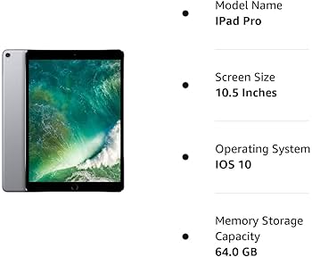 Amazon.com : Apple 2017 iPad Pro (10.5-inch, Wi-Fi, 64GB) - Space