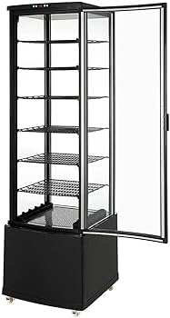 Amazon | Hijiru 大型4面ガラス冷蔵ショーケース 280L/ブラック【HJR