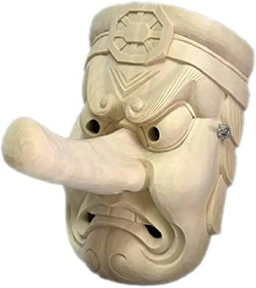 Amazon.co.jp: [AiO JAPAN] 天狗面 匠の技術で彫られた壁掛け用木彫り