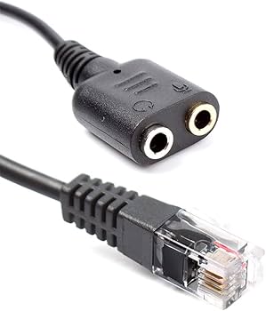Amazon.co.jp: 3.5 mmジャック変換器ケーブル RJ9〜デュアル3.5 mm