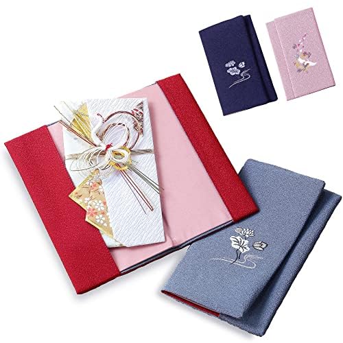 Amazon｜袱紗 リバーシブル (エンジ×グレー) 慶弔両用【刺繍入り 国産