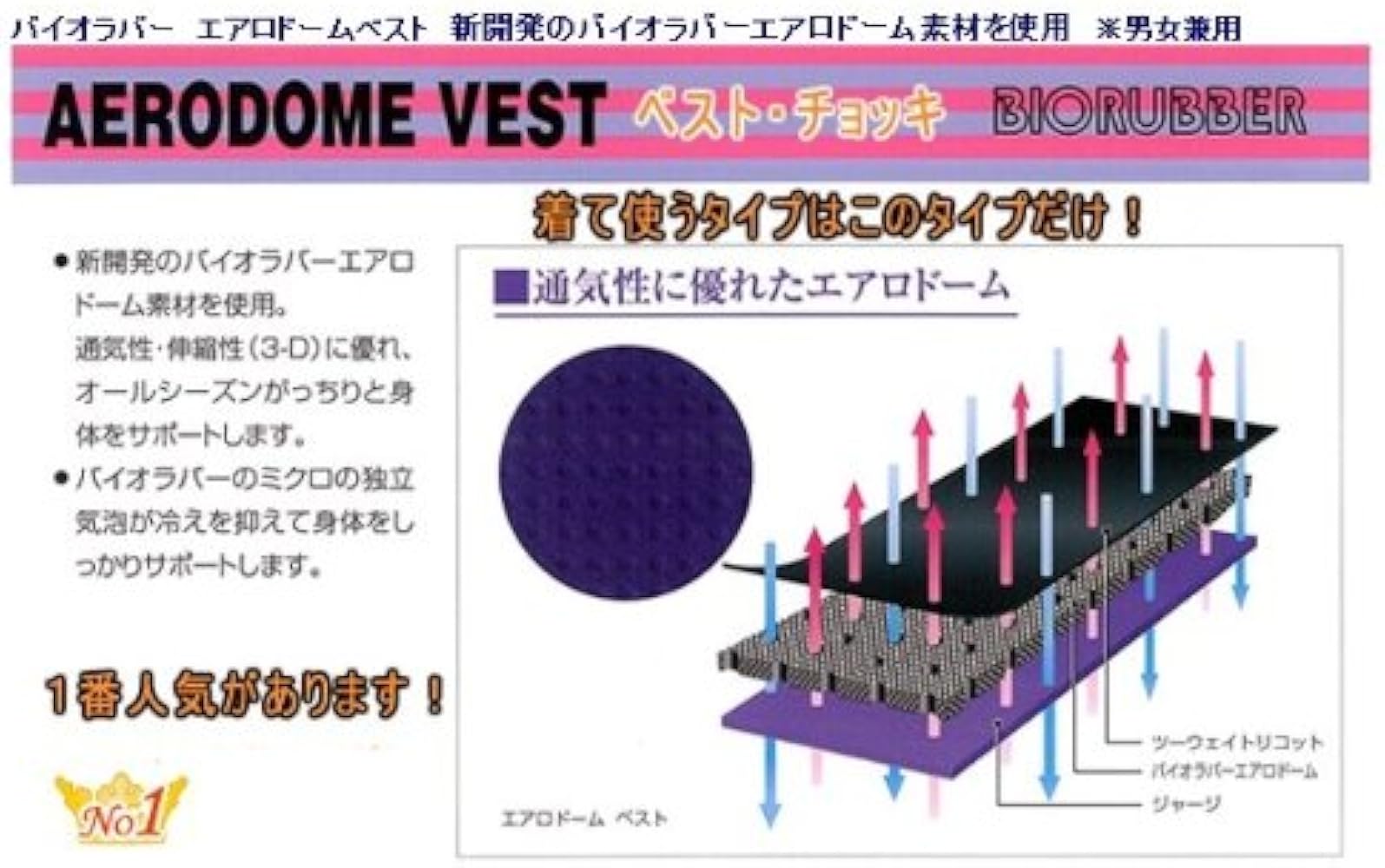 Amazon.co.jp: ◇バイオラバー エアロドームベスト【XLサイズ