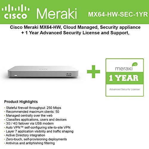 Amazon | Cisco Meraki MX64 小分岐セキュリティアプライアンス