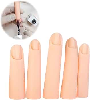 Amazon.co.jp: ADOFUNネイルアート練習用ハンド シリコン練習爪指 5個