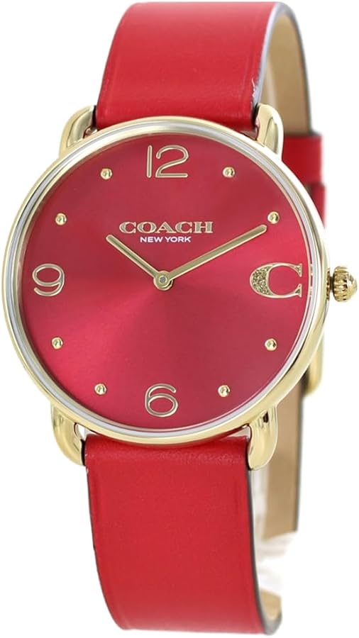 Amazon.co.jp: COACH(コーチ)腕時計レディース赤還暦祝いレザー