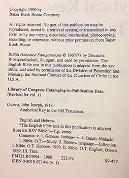 Analytical Key to the Old Testament (4 book Set): Owens, John