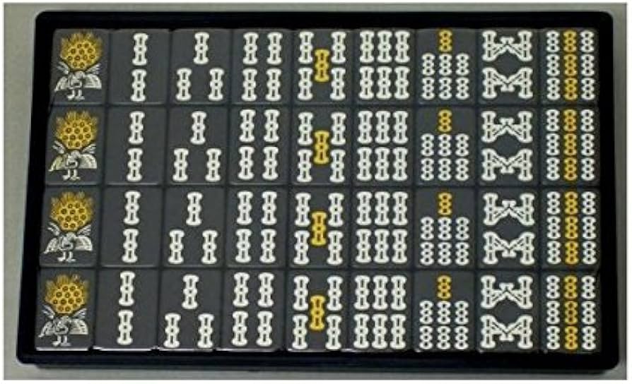 Amazon.co.jp: 手打ち麻雀牌 オールブラック 金龍（黒点棒付き