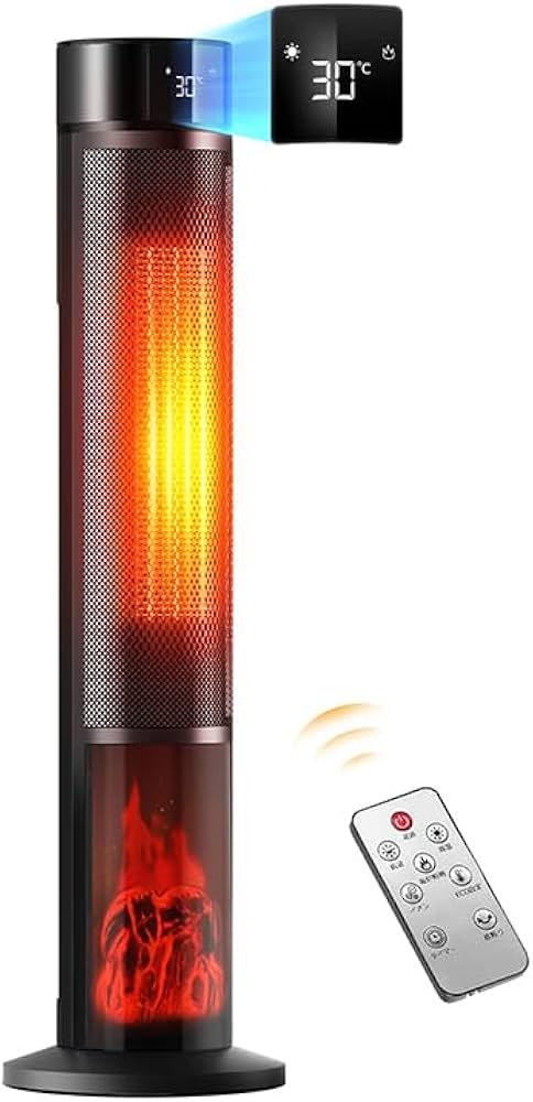 Amazon | セラミックヒーター 【2025冬節電対策&ECO恒温省エネ&3D疑似