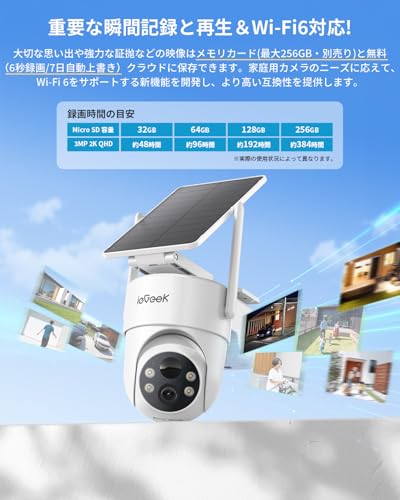 ieGeek - 2025ソーラーパネル一体型・分離型両用防犯カメラ の評価
