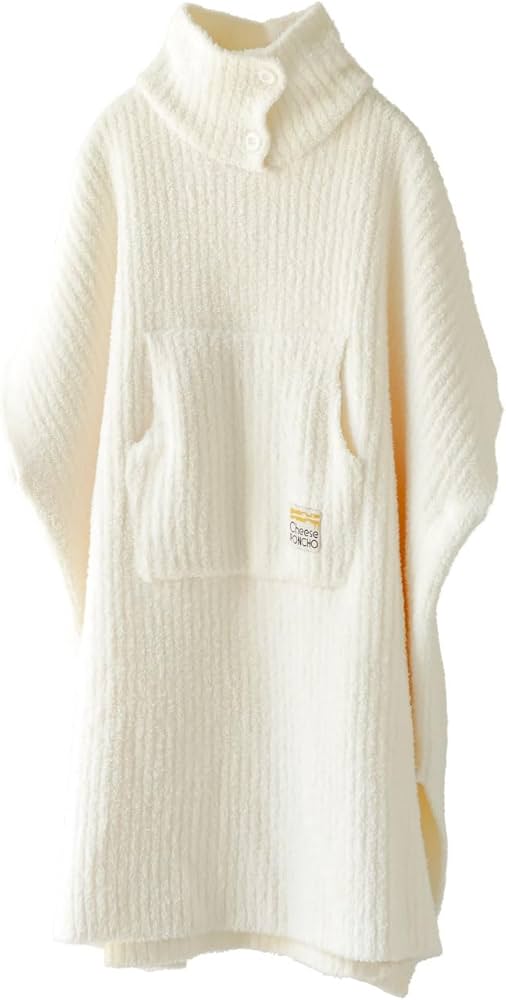 Amazon｜チーズポンチョ 着る毛布 ルームウェア 防寒 洗える 冬用 男女