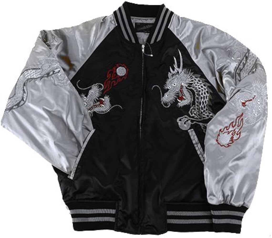 Amazon.co.jp: [星姫] Hoshihime 和柄 総刺繍 サテン スカジャン （五