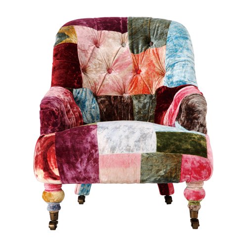 Amazon｜HALO アンチェア 一人掛け (ベルベット パッチワーク ボヘム