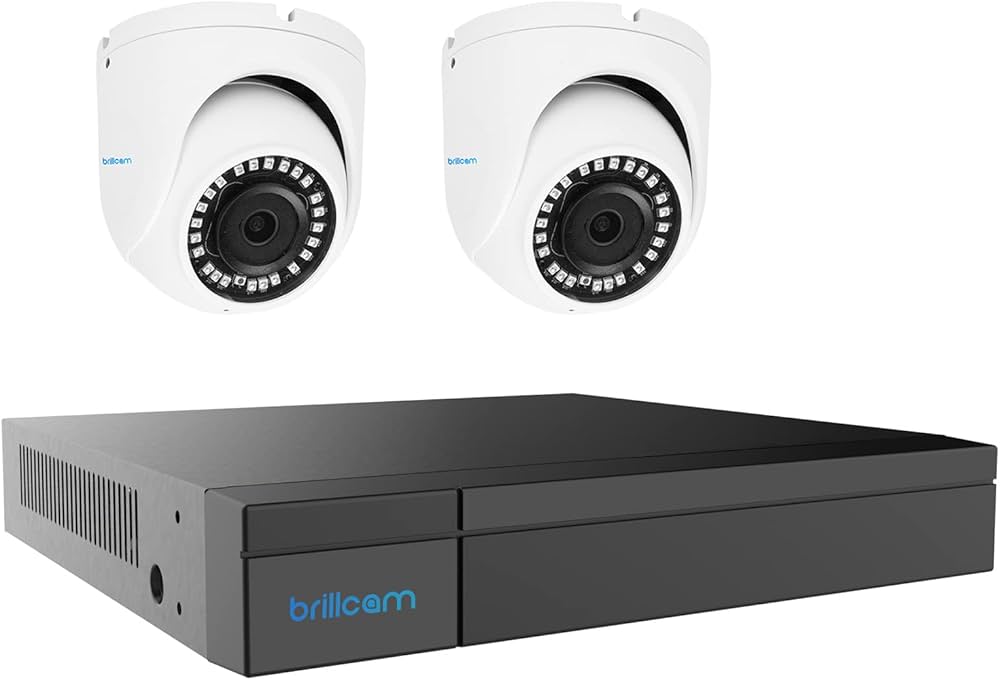 Brillcamドーム型防犯カメラセット 4K監視カメラ 800万画素 4台セット