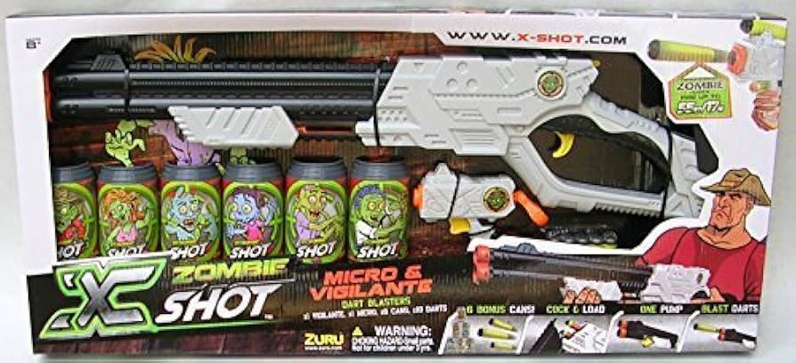 Zuru X-Shot Zombie Vigilante And Micro Dart Blaster Shootout Set