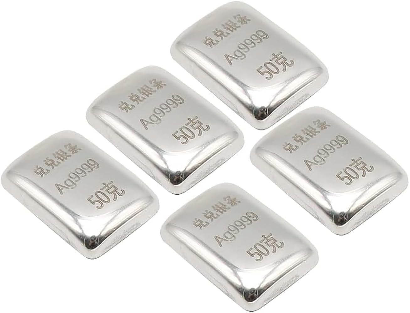 Amazon | 1個 50G 高純度シルバーインゴット 純銀バー AG9999