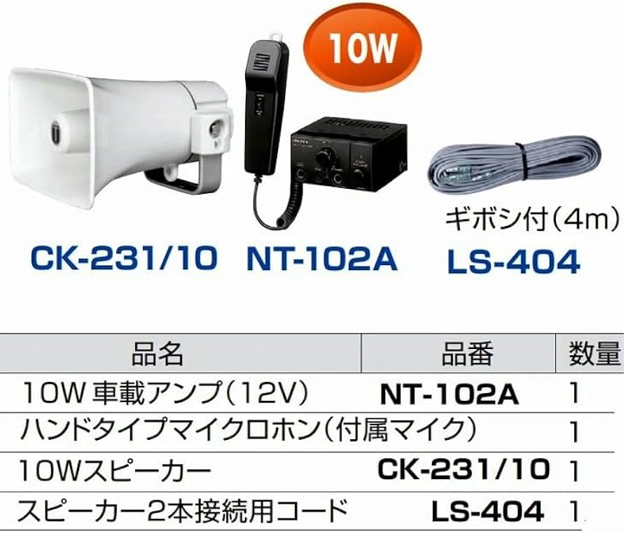 Amazon.co.jp: ユニペックス UNIPEX 10W車載スピーカーシステム 12V車