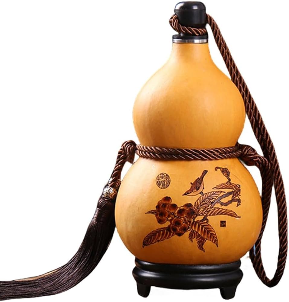 Amazon｜瓢箪 酒入れ 水筒 レトロ徳利 ひょうたん 自然 蜜蝋抗浸透