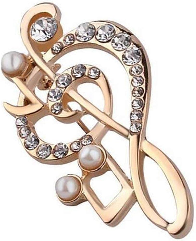 Amazon.co.jp: 1st market のブローチ音符ブローチピンパールライン