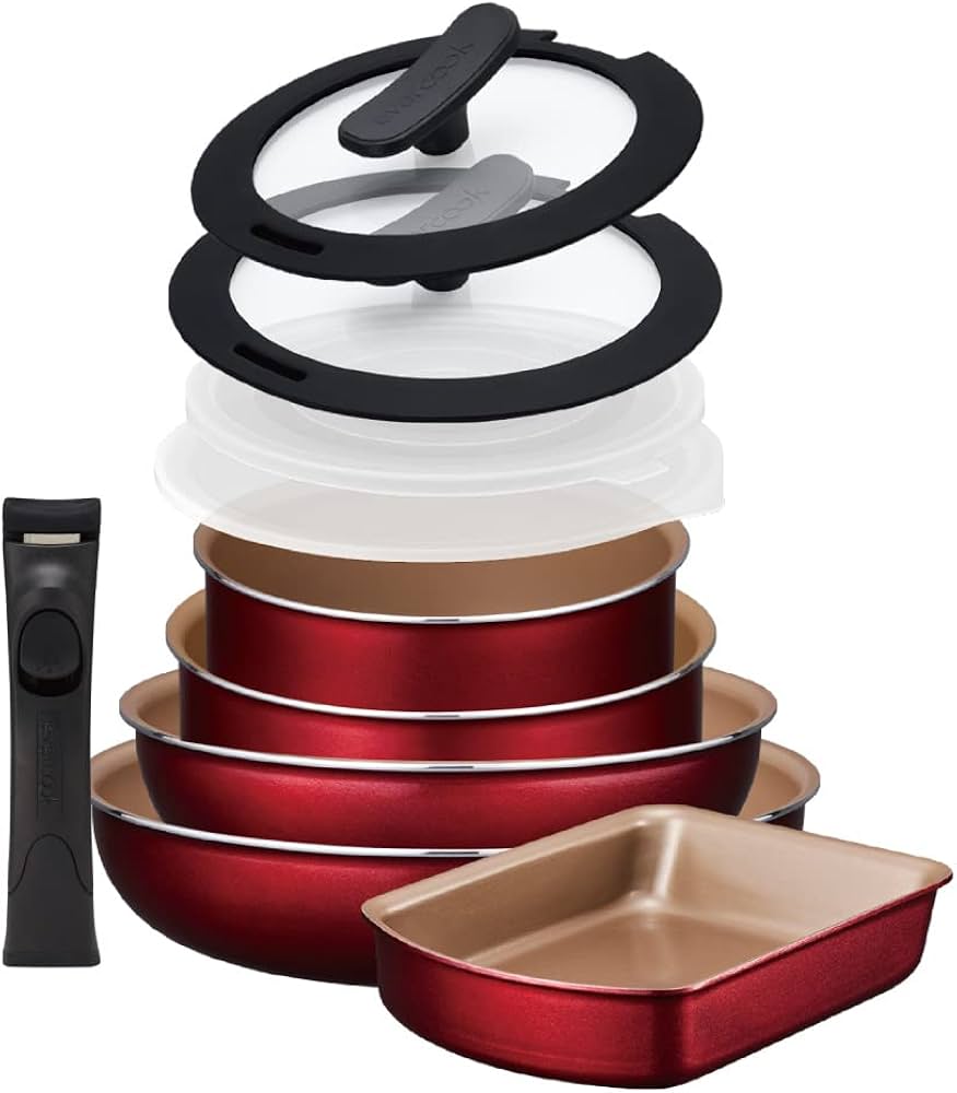 Amazon｜エバークック フライパンセット 10点セット 着脱式 IH対応